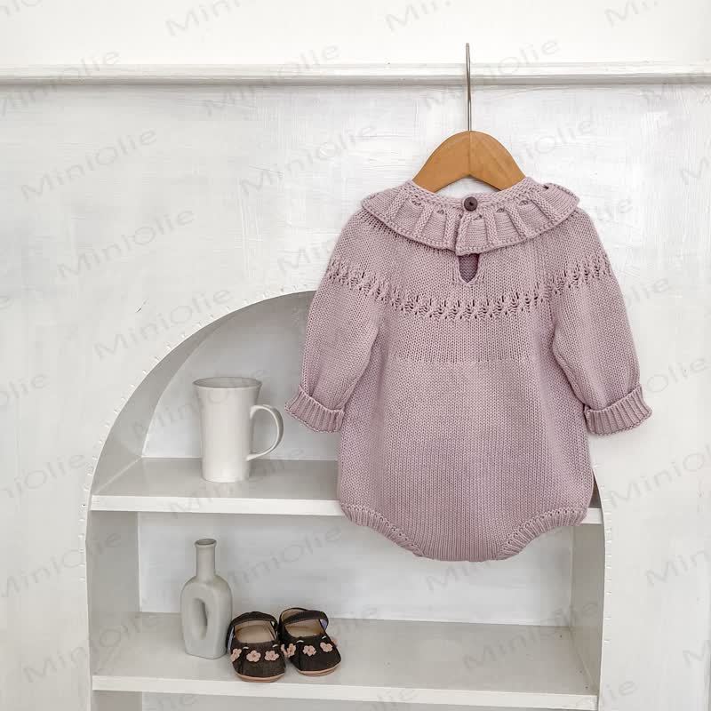 Blumen Baby Bodysuit mit Stricken - image 2