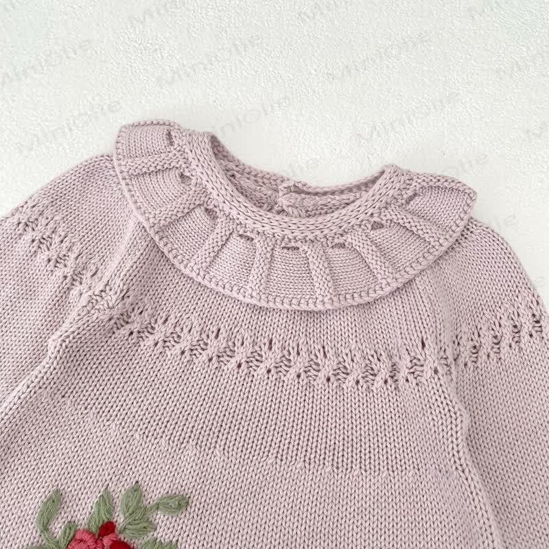 Blumen Baby Bodysuit mit Stricken - image 7