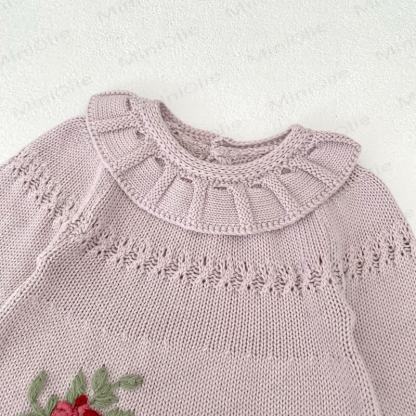 Blumen Baby Bodysuit mit Stricken - image 7