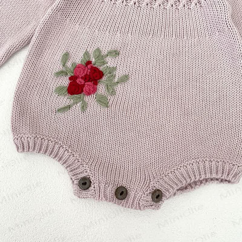 Blumen Baby Bodysuit mit Stricken - image 10