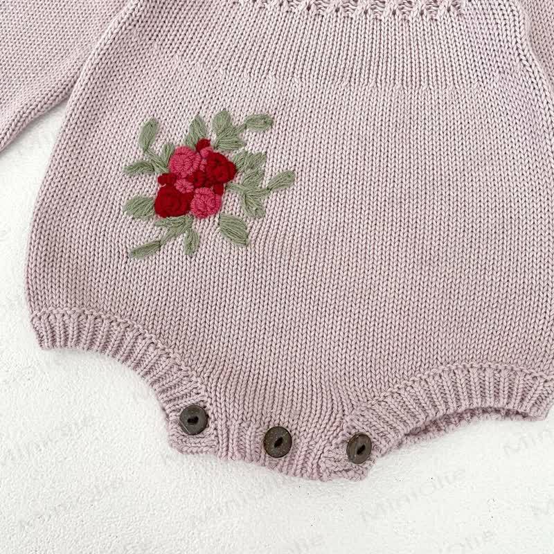 Blumen Baby Bodysuit mit Stricken - image 10