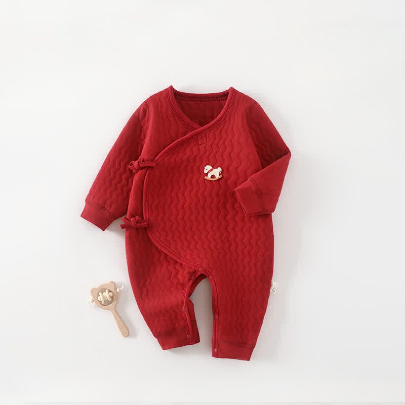 Warmer Kimono Strampler für Neugeboren - Rot - 3-6M - image 1