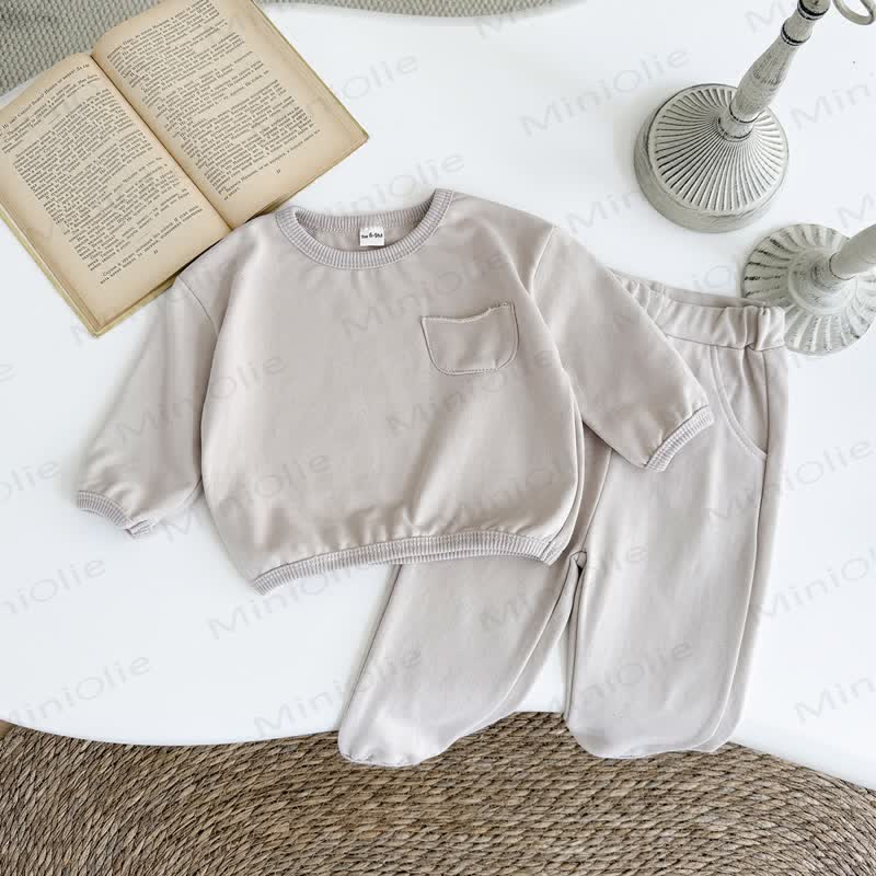 Baby Mädchen 2- Einfarbig Sweatshirt Set in Unifarben - image 10