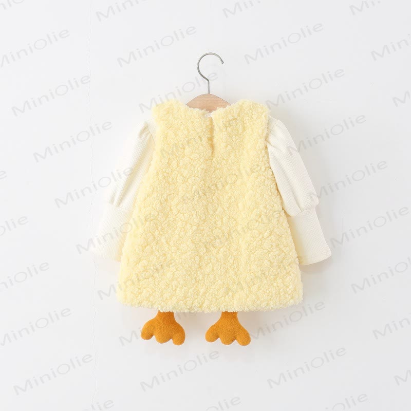 Kleid Gelb Ente Vlies für Baby Mädchen - image 3