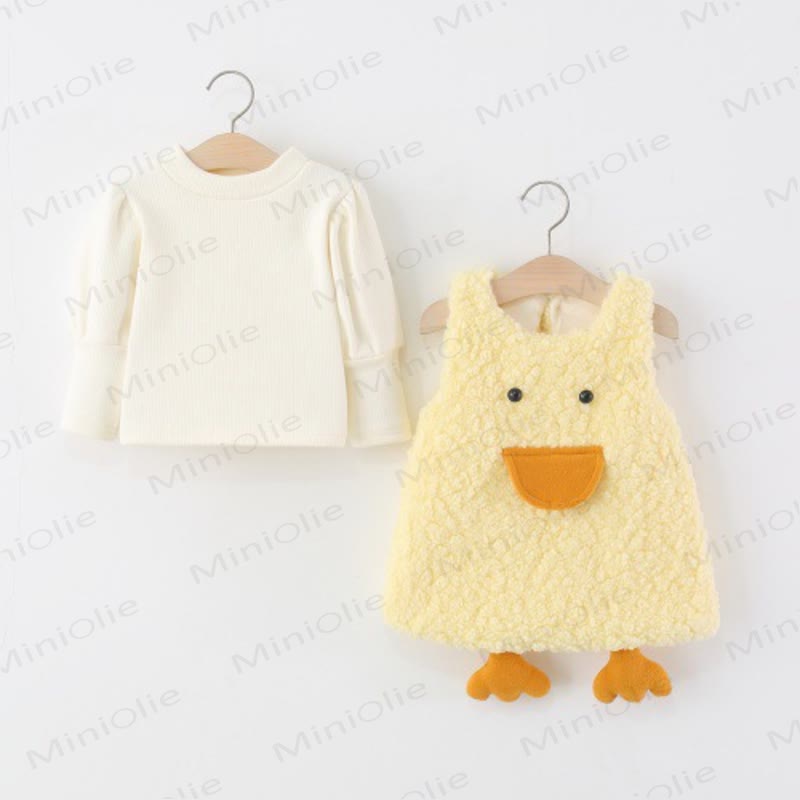 Kleid Gelb Ente Vlies für Baby Mädchen - image 1