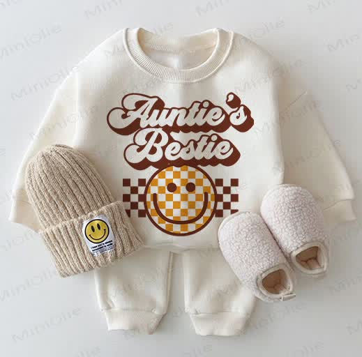 AUNTIE'S BESTIE Baby Sweatshirt Set , weiß, 2-teilig - Weiß - 2-3J - image 1