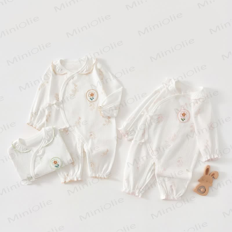 Baby Neugeboren -Kimono Strampler mit Blume - image 1