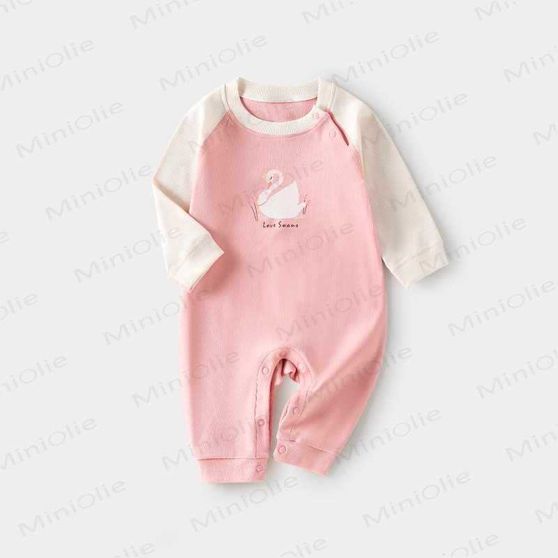 Baby Schwan-Cartoon- Neugeboren Strampler - Rosa - 18-24M - image 2