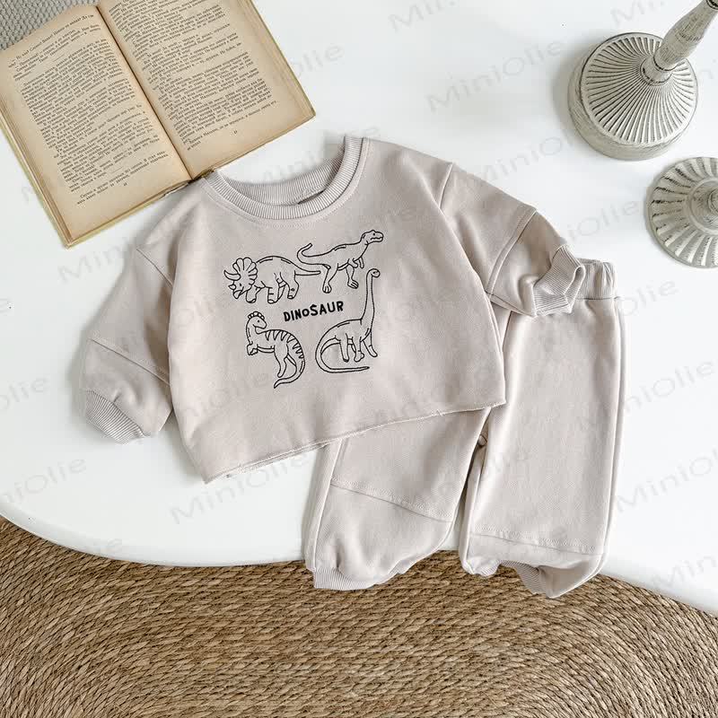 DINOSAUR Baby Junge Beige 2-teiliges Gestickt Set - image 3