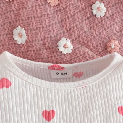 Zweiteiliges Set aus Cord Bodysuit und Overalls für Baby mit Schleife - image 16