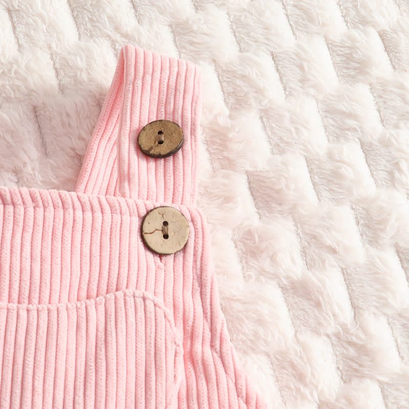 Zweiteiliges Set aus Cord Bodysuit und Overalls für Baby mit Schleife - image 15