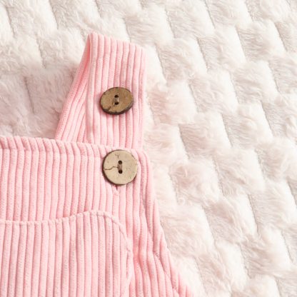 Zweiteiliges Set aus Cord Bodysuit und Overalls für Baby mit Schleife - image 15