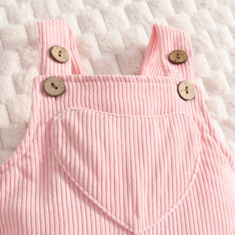 Zweiteiliges Set aus Cord Bodysuit und Overalls für Baby mit Schleife - image 14