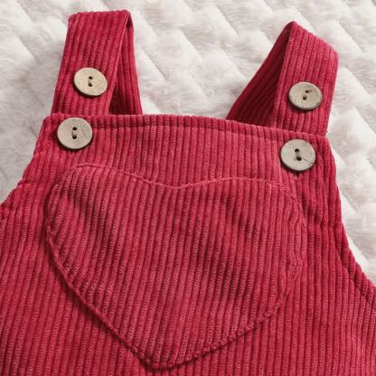 Zweiteiliges Set aus Cord Bodysuit und Overalls für Baby mit Schleife - image 7