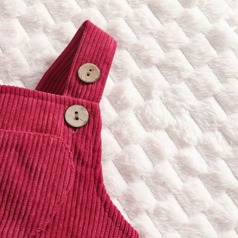 Zweiteiliges Set aus Cord Bodysuit und Overalls für Baby mit Schleife - image 8