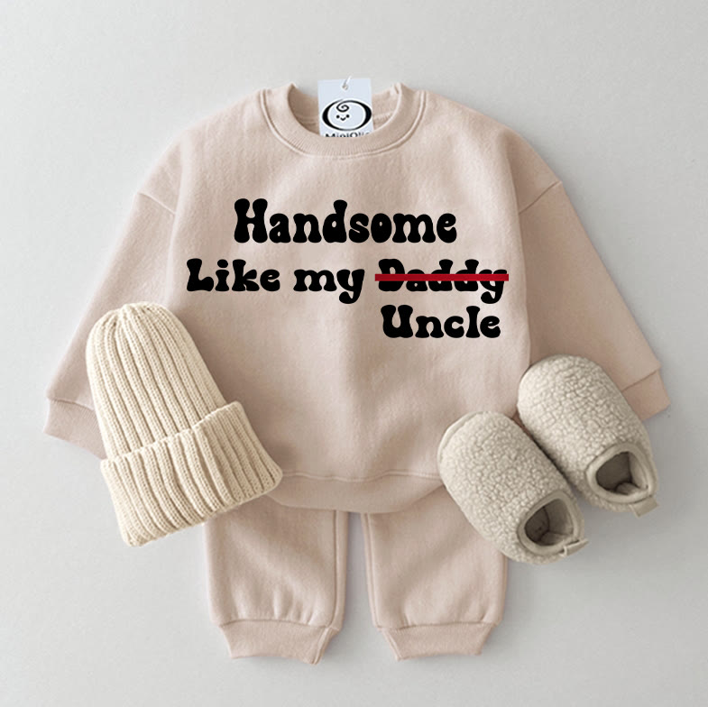 HANDSOME LIKE MY UNCLE Baby Sweatshirt 2-teiliges Beige Set - Beige - 2-3J - image 1