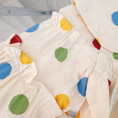 Baby Kleinkind Mädchen Set mit Süß Schleife, Mehrfarbig Punkt, 2-teilig - image 7