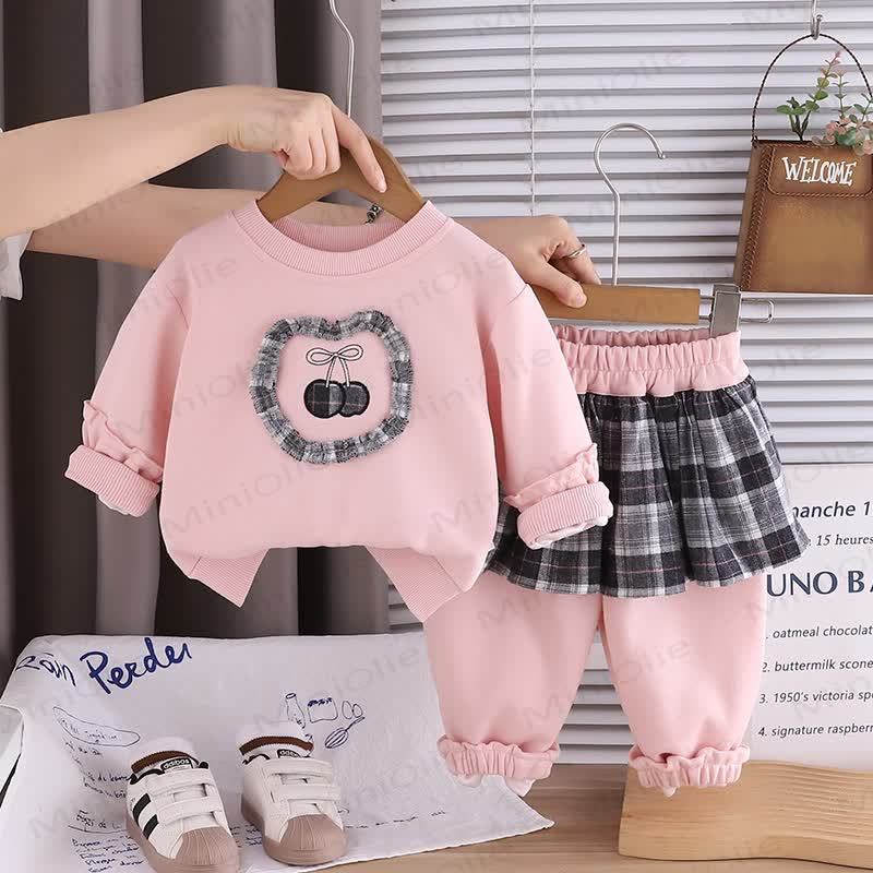 2-teiliges Set für Baby und Kleinkind, Plaid , Liebe - Rosa - 5-7J - image 4
