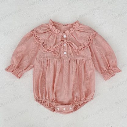 Kleid/ Bodysuit mit Revers und Schleife für Baby und Kleinkind - image 6