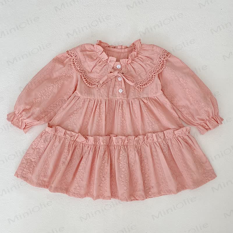 Kleid/ Bodysuit mit Revers und Schleife für Baby und Kleinkind - image 4