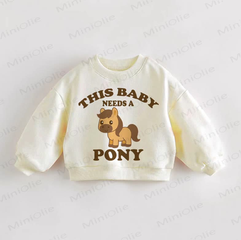 THIS BABY NEEDS A PONY Baby Kleinkind Sweatshirt - Creme - 3-5J - image 1