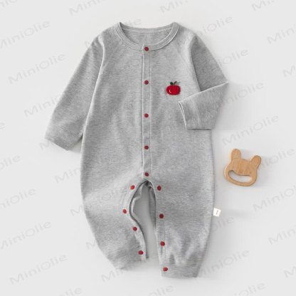 Baby Pyjama Strampler mit Apfel- Strampler  - Hellgrau - 18-24M - image 2
