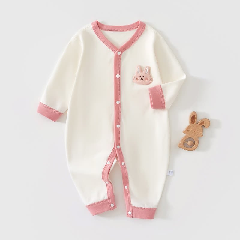 Baby Cartoon- Hase Neugeboren Pyjama Strampler  - Rosa - 18-24M - image 1