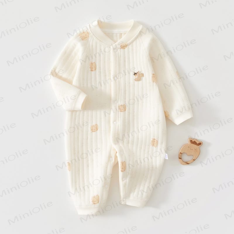 Baby Steppschlafanzug mit Gesteppt für Neugeboren  - Beige - 18-24M - image 1