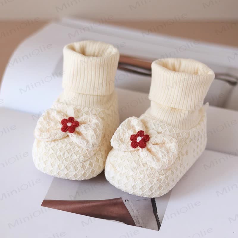 Baby - Socken mit Blume - Beige - 6-12M - image 1