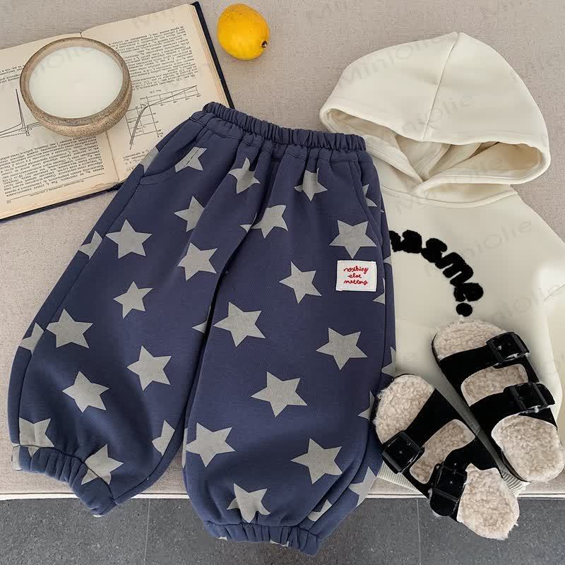 Baby Kleinkind Jungen- Hose mit Sternenmuster, gefüttert mit Vlies - Blau - 8Y - image 4