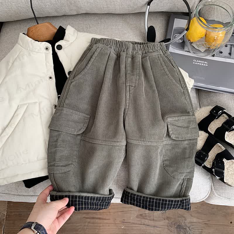 Cord für Baby und Kleinkind (Jungen), Hose Plaid - Grau Grün - 8Y - image 1