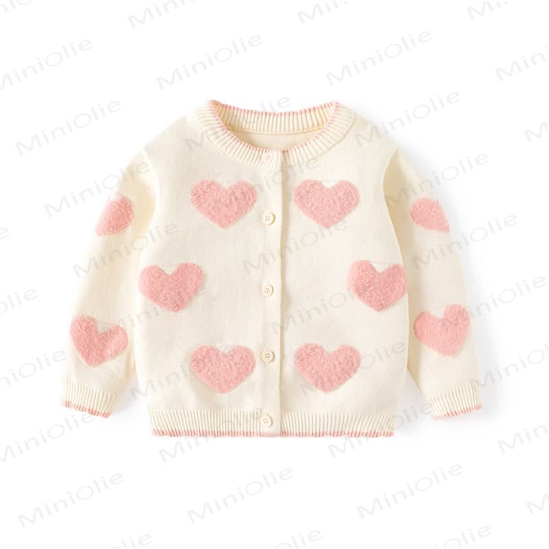 Strickjacke mit Herz für Baby und Kleinkind - Aprikose - 8Y - image 2