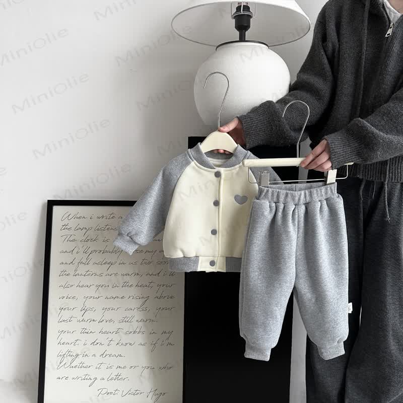 Baby Farbblock Liebe 2-teiliges Set - Grau - 2-3J - image 3