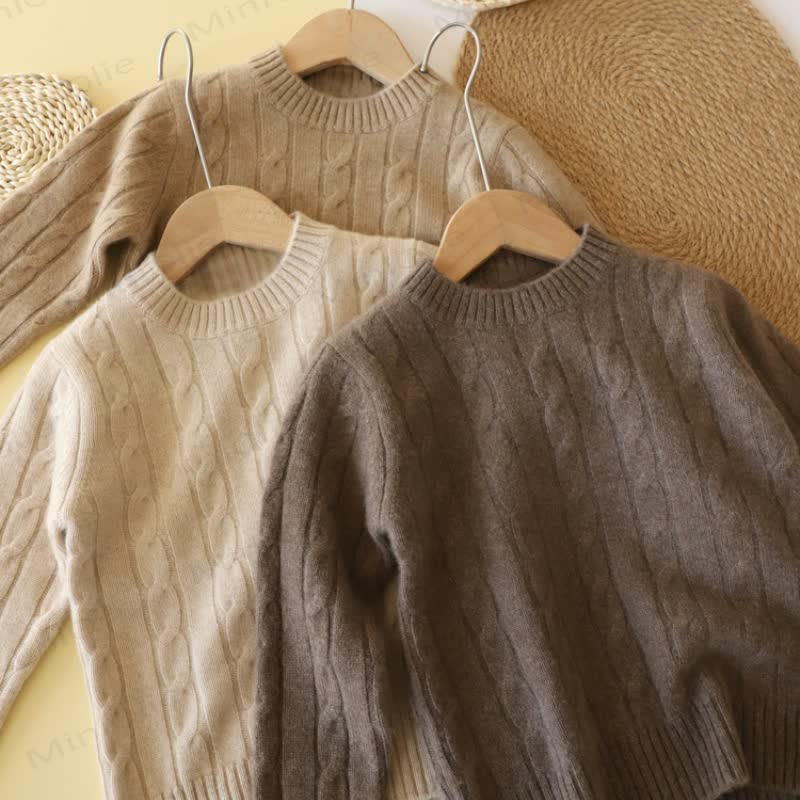 Kind Pullover mit Stricken , Einfarbig, Pullover, - image 1