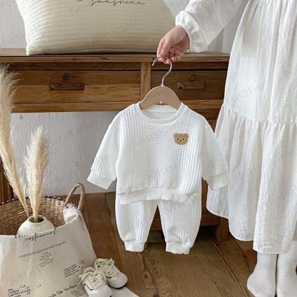 Baby Jungen- Bär -2-teiliges weißes Set - image 3