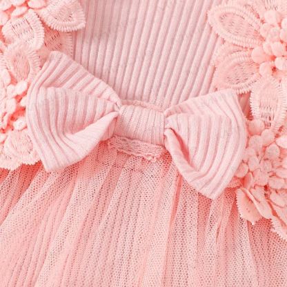 Baby Mädchen Schleife Blume Flügelärmel Lace - Strampler - image 19