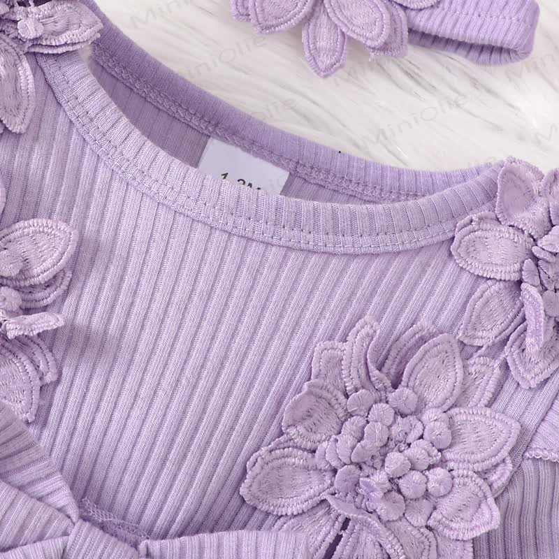 Baby Mädchen Schleife Blume Flügelärmel Lace - Strampler - image 15