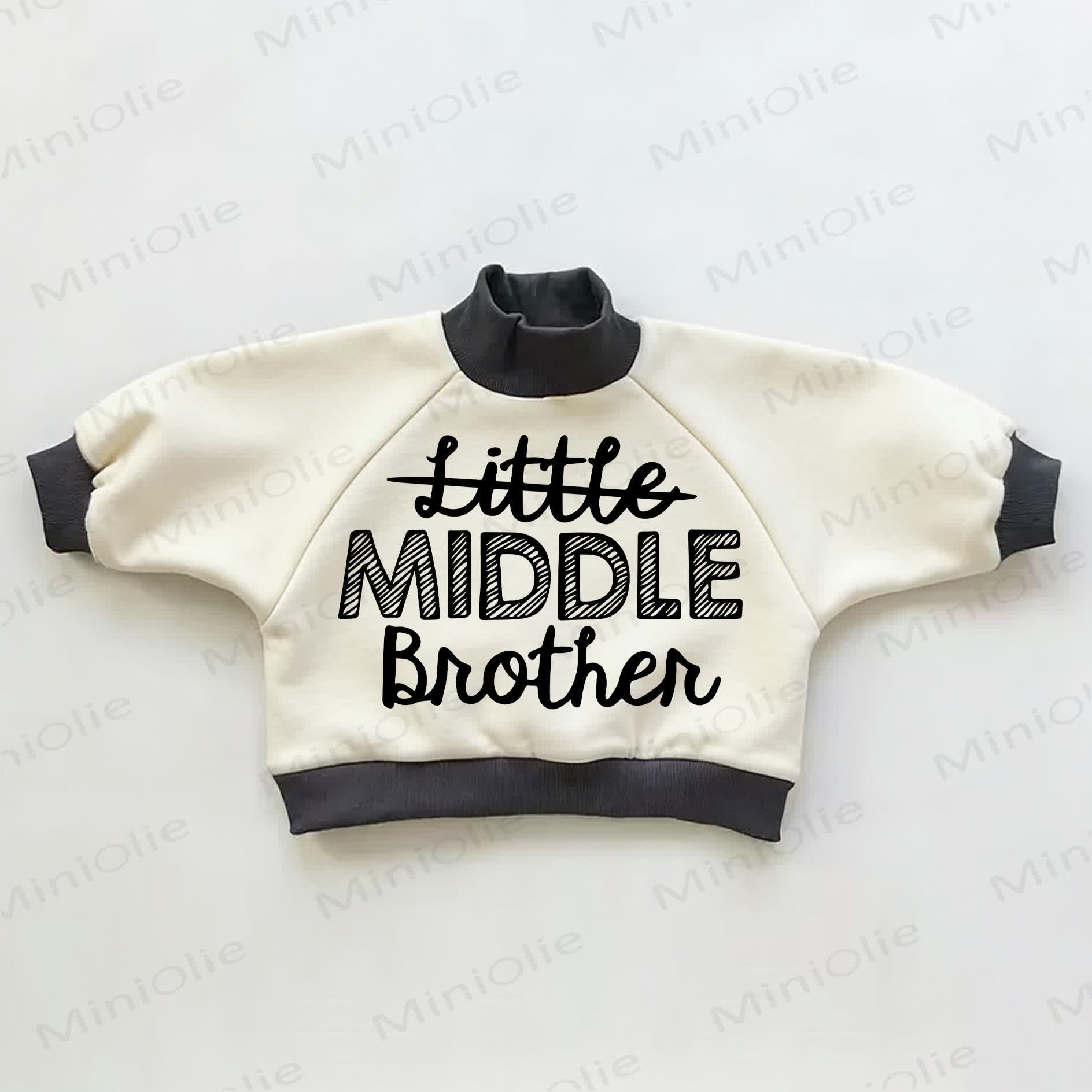 MIDDLE BROTHER Baby Kleinkind Farbblock Sweatshirt - Beige & Schwarz - 3-5J - image 1