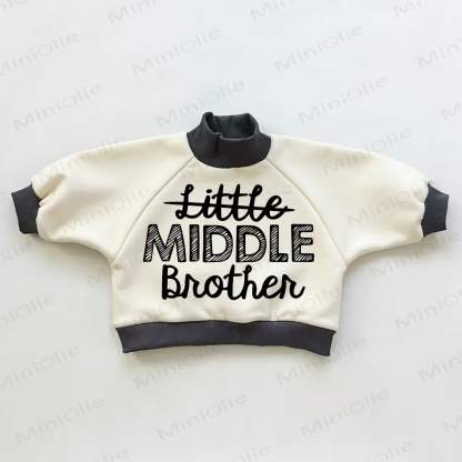 MIDDLE BROTHER Baby Kleinkind Farbblock Sweatshirt - Beige & Schwarz - 3-5J - image 1