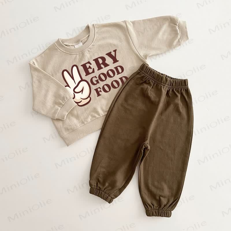 VERY GOOD FOOD Baby Braun Beige 2-teiliges Set - Braun Beige - 2-3J - image 1