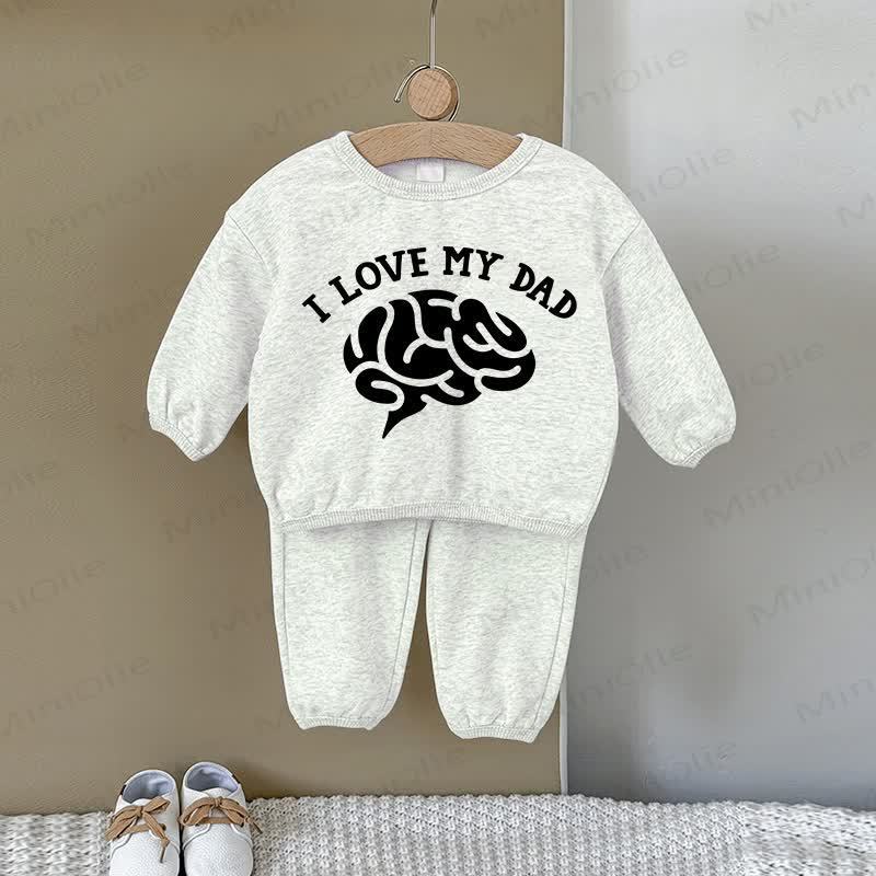 I LOVE MY DAD Baby Sweatshirt 2-teiliges graues Set - Grau - 2-3J - image 1