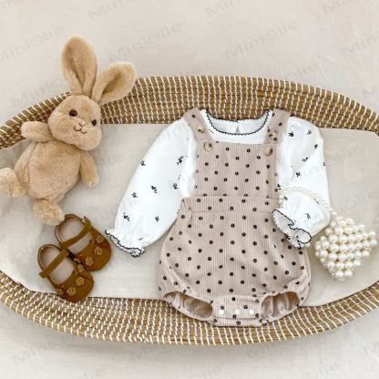 Baby Kleinkind Mädchen Punkt Strampler/ Spitze - image 4