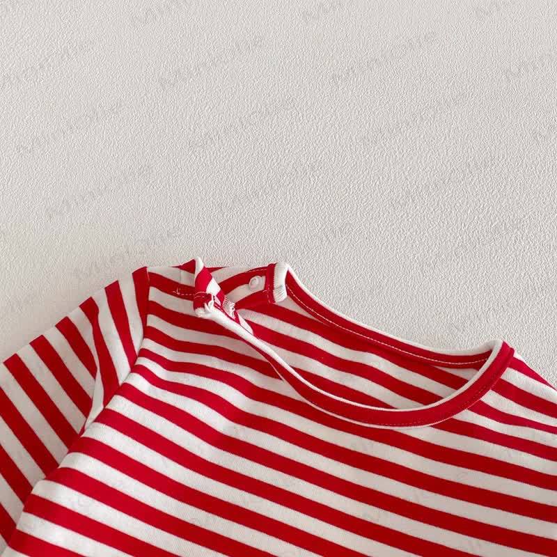 MAIMAI PUPPY Baby Mädchen Weißer Overalls & Rot-Weiß gestreiftes Spitze - image 10