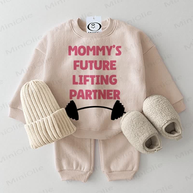 MOMMY'S FUTURE LIFTING PARTNER Baby 2-teiliges Beige Set - Beige - 2-3J - image 1