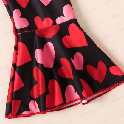 DADDY IS MY VALENTINE Baby Girl Liebe Flying Sleeves Bodysuit & Hose - image 10