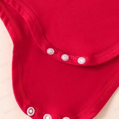 DADDY IS MY VALENTINE Baby Girl Liebe Flying Sleeves Bodysuit & Hose - image 7