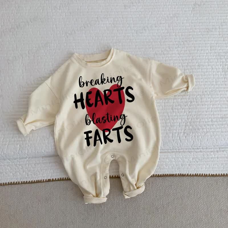 BREAKING HEARTS BLASTING FARTS Baby Kleinkind Beige Strampler - Beige - 2-3J - image 1