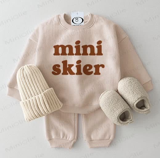 MINI SKIER Baby Sweatshirt 2-teiliges Beige Set - Beige - 2-3J - image 1
