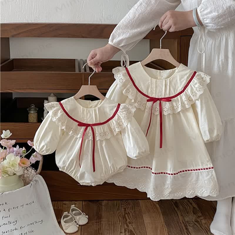 Kleid/ Bodysuit mit Lace aus Schleife für Baby und Kleinkind - image 1