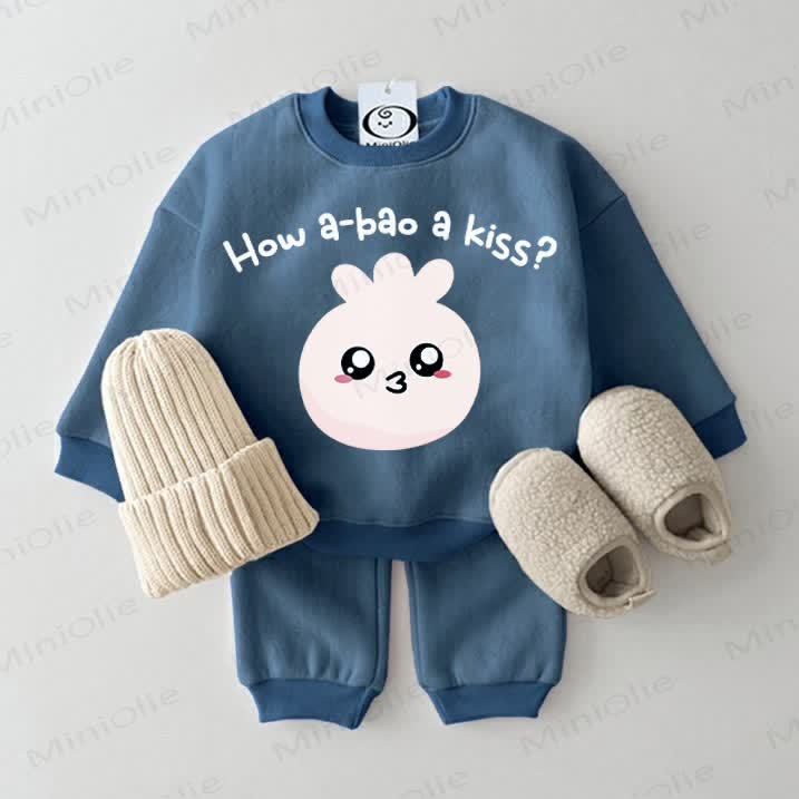HOW A-BAO A KISS? Niedlicher Blau Baby Trainingsanzug mit Sportanzug , 2- Set - Blau - 2-3J - image 1